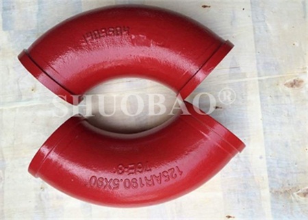 Concrete Casting Elbow Boom Wear Resistant Bend Pipe Dn125 R190.5 90°
